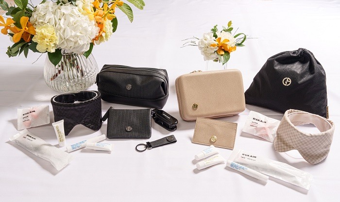 EVA Air in collaborazione con Giorgio Armani per gli amenity kit sulla Royal Laurel Class